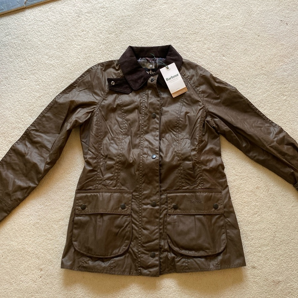 NWT Barbour Beadnell Waxed Cotton Jacket Brown Utility Jacket Versatile Design